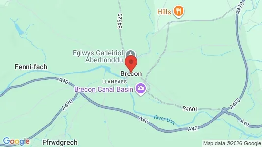 Houses for rent i Brecon - Powys - kort over placeringen