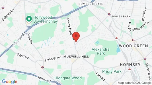 Apartments for rent i London N10 - kort over placeringen