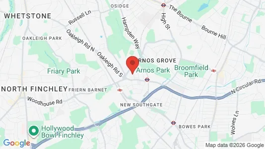 Apartments for rent i London N11 - kort over placeringen