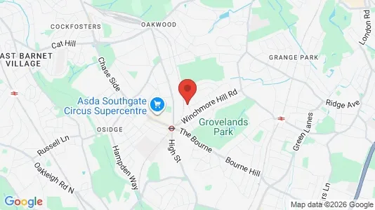 Apartments for rent i London N14 - kort over placeringen