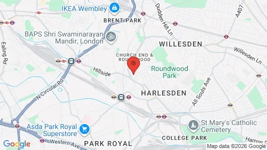 Houses for rent i London NW10 - kort over placeringen