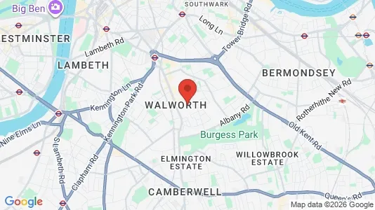 Apartments for rent i London SE17 - kort over placeringen