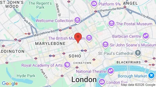 Apartments for rent i London W1T - kort over placeringen