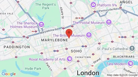Apartments for rent i London W1W - kort over placeringen