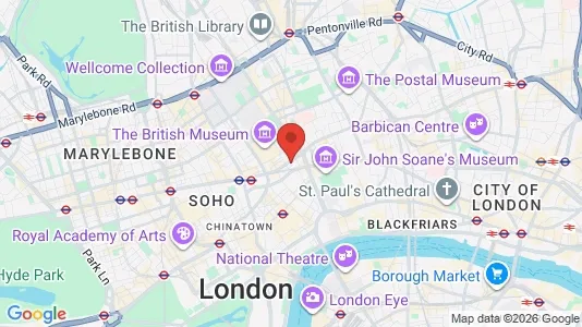 Apartments for rent i London WC1A - kort over placeringen