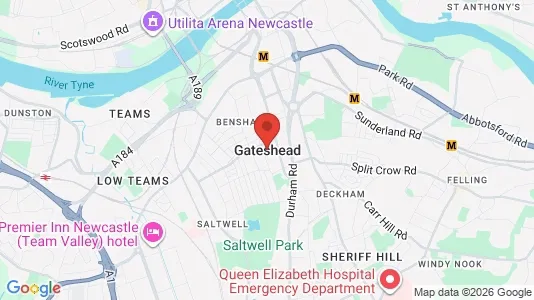 Apartments for rent i Gateshead - Tyne and Wear - kort over placeringen