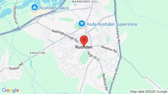 Houses for rent i Rushden - Northamptonshire - kort over placeringen