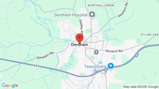 Houses for rent i Dereham - Norfolk - kort over placeringen