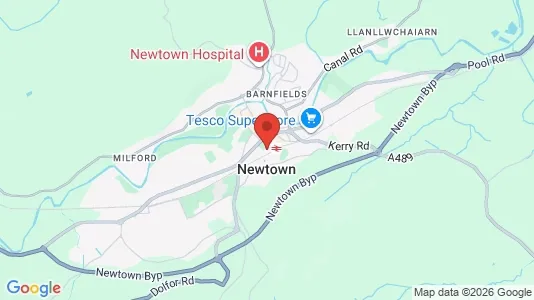 Houses for rent i Newtown - Powys - kort over placeringen