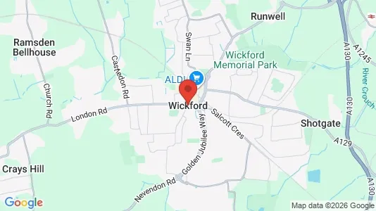 Houses for rent i Wickford - Essex - kort over placeringen