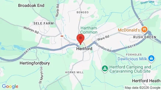 Houses for rent i Hertford - Hertfordshire - kort over placeringen