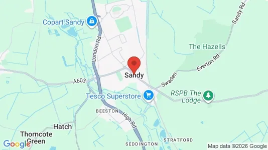 Rooms for rent i Sandy - Bedfordshire - kort over placeringen