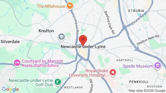 Houses for rent i Newcastle - Staffordshire - kort over placeringen