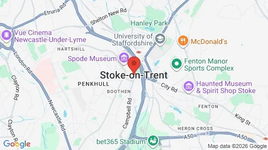 Houses for rent i Stoke-on-Trent - Staffordshire - kort over placeringen