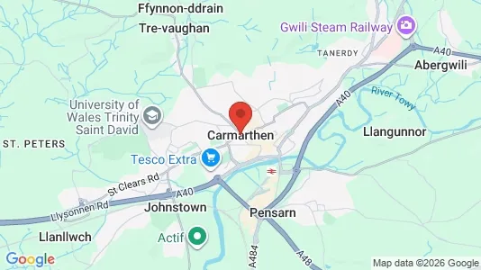 Houses for rent i Carmarthen - Dyfed - kort over placeringen