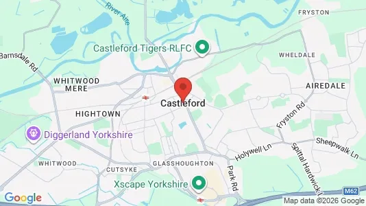 Houses for rent i Castleford - West Yorkshire - kort over placeringen