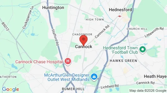 Houses for rent i Cannock - Staffordshire - kort over placeringen