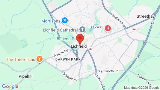 Houses for rent i Lichfield - Staffordshire - kort over placeringen